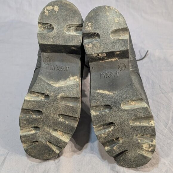 Black Leather Military Combat Lace Up Boots Size 4.5 - Picture 10 of 11